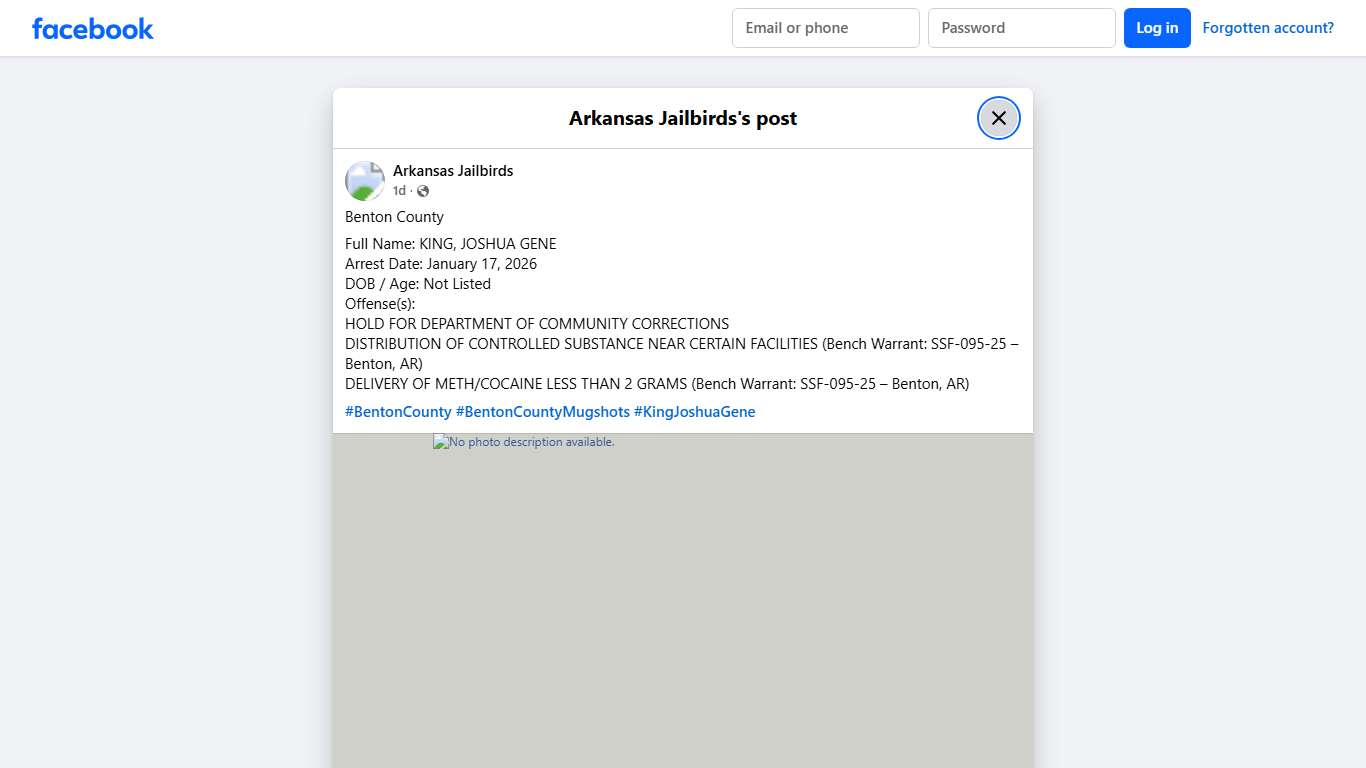 Benton County Full Name: KING,... - Arkansas Jailbirds | Facebook